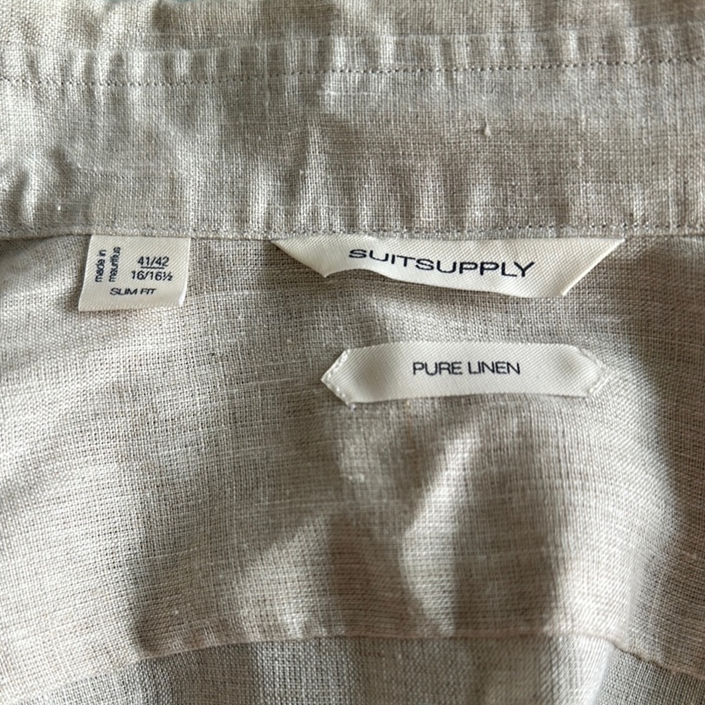 Suitsupply Light Gray Linen Shirt